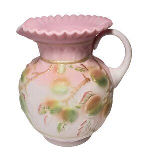 Fenton Burmese 'Apple Delight' Pitcher Ltd Ed. 27/250 – Hand Painted